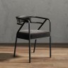 Роскошный дизайнерский стул из фланели черного цвета на металлическом каркасе