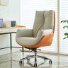 Первоклассное компьютерное кресло boss chair из воловьей кожи цвет: оранжевый, серый