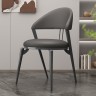 Дизайнерский стул в современном стиле темно-серого цвета с круглой мягкой подушкой