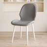 Элегантный удобный стул из кожи серого цвета металлических ножках