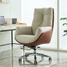 Первоклассное компьютерное кресло boss chair из воловьей кожи цвет: серый, коричневый