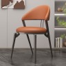 Дизайнерский стул в итальянском стиле оранжевого цвета с круглой мягкой подушкой