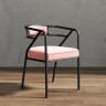 Роскошный дизайнерский стул из фланели розового цвета на металлическом каркасе