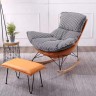 Кресло-качалка в современном минималистическом стиле, кожа