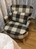 Кресло с клетчатым узором вкофейных тонах + подушка,  деревянные ножки