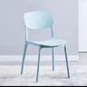Стильный удобный однотонный стул из пластика голубого цвета