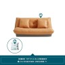 Мягкий диванчик в современном стиле без подлкотников оранжевого цвета
