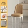 Современный кожаный обеденный стул коричневого однотонного цвета