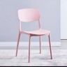 Дизайнерский удобный однотонный стул из пластика розового цвета