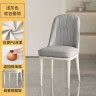 Современный кожаный обеденный стул серого однотонного цвета