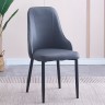 Кожаный мягкий дизайнерский стул в китайском стиле серого цвета на металлических ножках