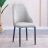 Кожаный мягкий дизайнерский стул в китайском стиле белого цвета на металлических ножках