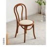 Французский роскошный деревяный обеденный стул из ртанга коричневого цвета