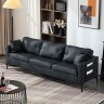 Трехместный шикарный диван черного цвета