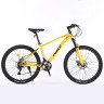 Горный велосипед желтого цвета из алюминиевого сплава с переменной скоростью вращения, двухдисковые тормоза