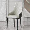 Мягкий стул в скандинавском стиле светло-серого цвета на металличсеких ножках
