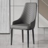 Мягкий стул премиум качества скандинавском стиле темно-серого цвета на металличсеком каркасе