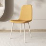 Итальянский минималистский удобный обеденный стул горчичного цвета на металлической раме