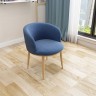 Кргулый стул в скандинавском стиле синего цвета из высококачественной ткани