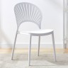 Современный дизайнерский обеденный стул из пластика белого цвета