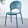 Дизайнерский в современном стиле обеденный стул из пластика синего цвета