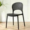 Современный и стильный обеденный стул из пластика черного цвета