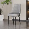 Итальянский и прочный стул из кожи серого цвета