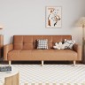 Сетчатый трехместный стильный диван коричневого цвета