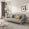 Раскладной стильный диван светло-серого цвета из массива дерева