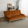 Раскладной стильный диван коричневого цвета из массива дерева