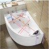 Гидромассажная угловая акриловая ванна 1,5 м с подсветкой JY-810, белого цвета