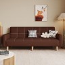 Сетчатый кожаный трехместный оригинальный диван коричневого цвета