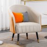 Кресло мякгое дизайнерское Гермес оранжевый с бежевым (черные ножки)