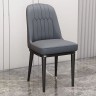 Кожаный шикарный стул серого цвета на прочном  металлическом каркасе