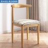 Удобный и креативный стульчик в скандинавском стиле под цвет дерева с белой мягкой подушкой