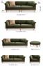 Тканевый мягкий диван в скандинавском стиле черного цвета