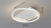 Подвесная люстра для ресторана JQ2023-9 с вентилятором без лопастей  форма круглая, в минималистичесом стиле 36Вт