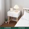 Прикроватный столик в минималистическом стиле, с одним выдвижным ящиком, цвет белый с узором