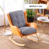Элегантное кресло-качалка с деревянными дугами цвет: оранжевый и серый