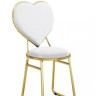 Оригинальный стул со спинкой в форме сердца из фланели белого цвета
