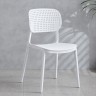 Комфортный прочный стул с сетчатой спинкой из пластика в современном стиле белого цвета