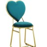 Креативный стул со спинкой в форме сердца из фланели зеленого цвета